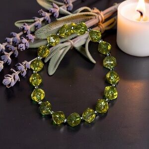 🆕 10mm Diamond cut Peridot Bracelet 💚